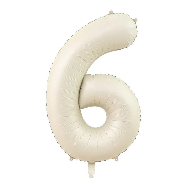 Cream Number Foil Balloon, 80 cm