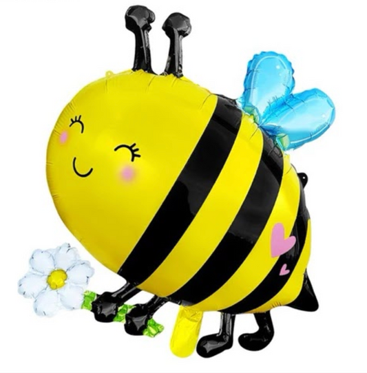 Bee Hold Flower Foil Balloon