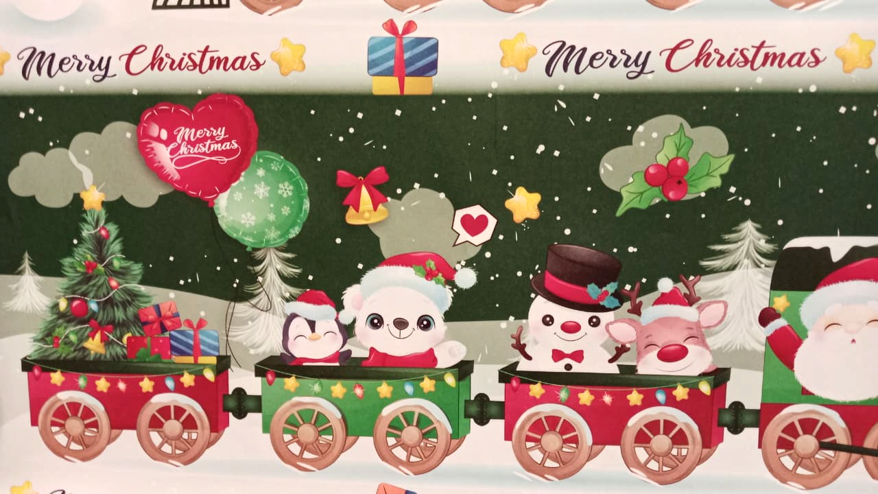 Santa Train Wrapping Paper, Jumbo