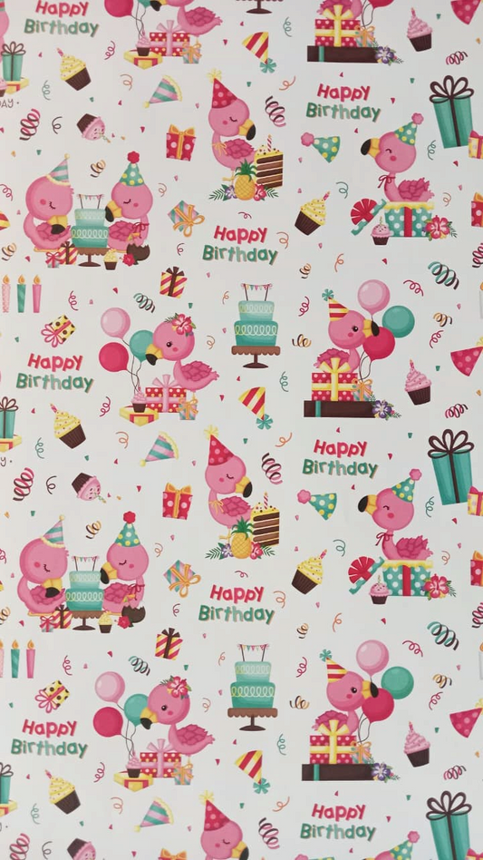 Pink Cupcake Gift HBD Wrapping Paper, Small