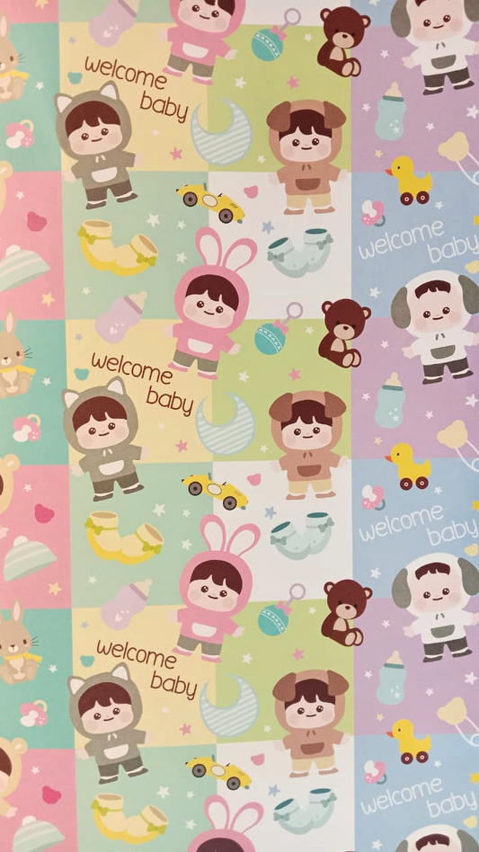 Welcome Baby Cute Wrapping Paper, Jumbo