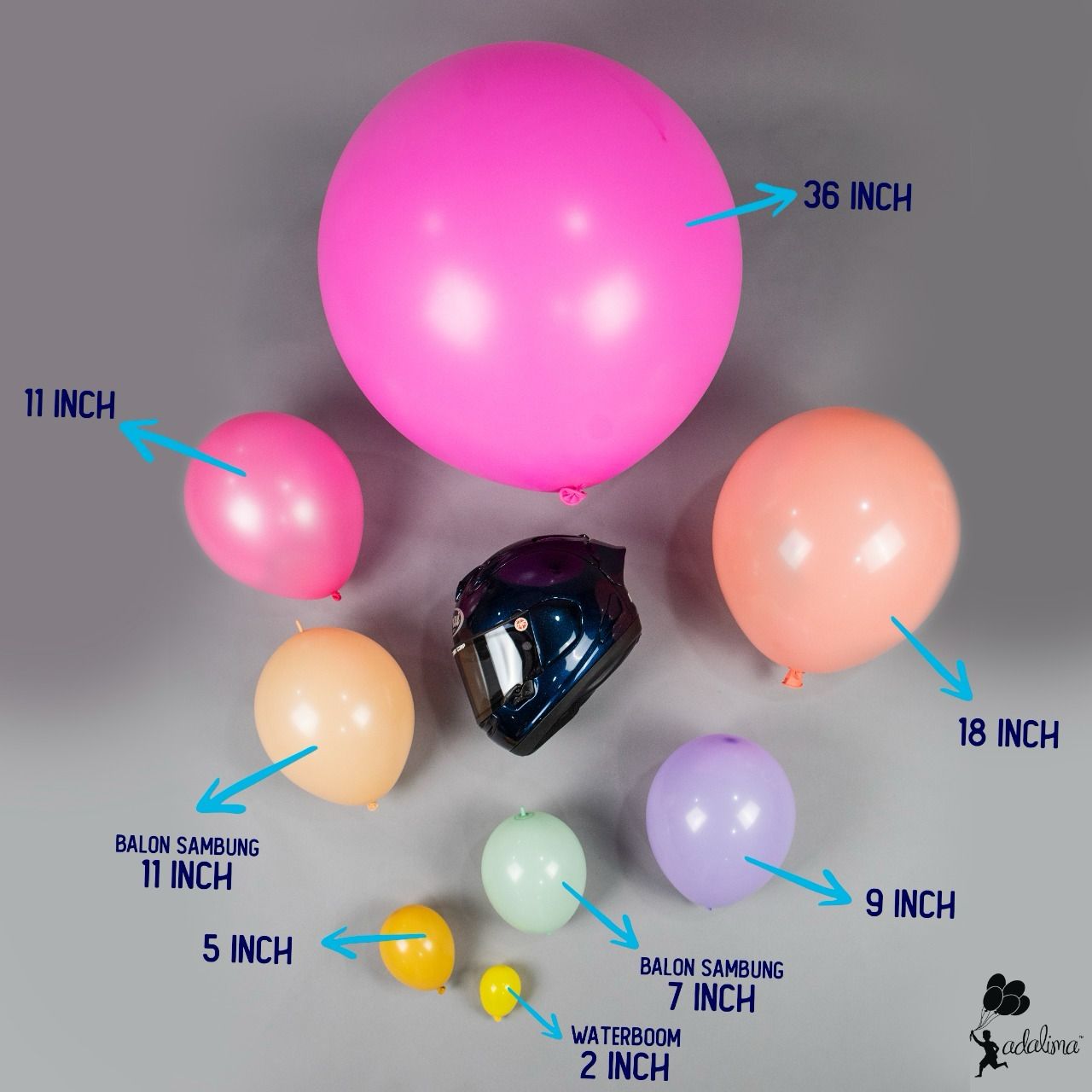 Round Balloon Adalima, Shades Blue