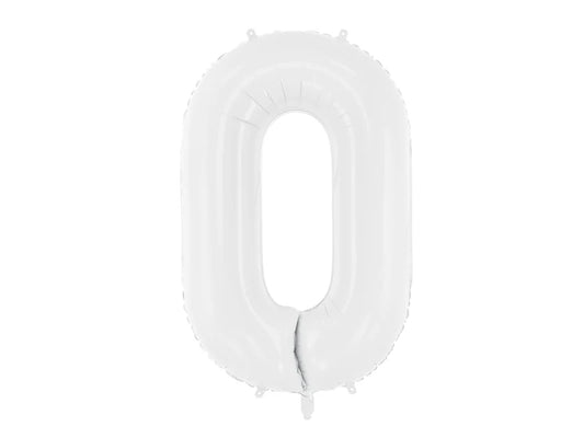 White Number Foil Balloon, 80 cm