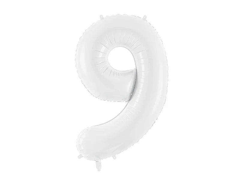 White Number Foil Balloon, 80 cm