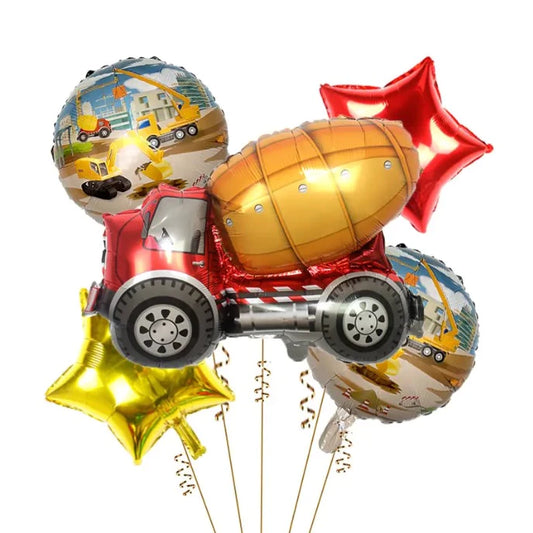 Construction Mixer Foil Balloons Set