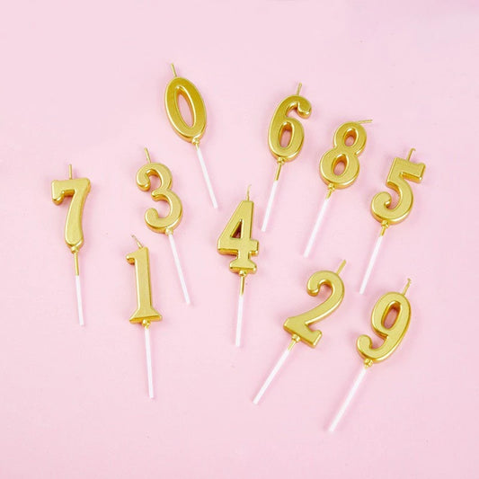 Gold Number Candle Happy Birthday