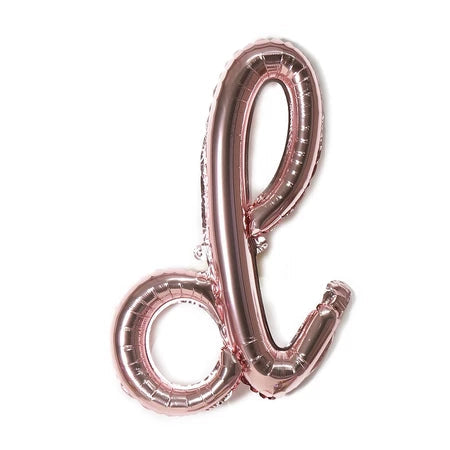 Cursive Letters Rose Gold Foil Balloon, 18 inch