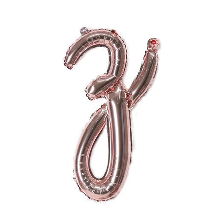 Cursive Letters Rose Gold Foil Balloon, 18 inch