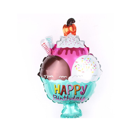HBD Ice Cream Theme Foil Balloon