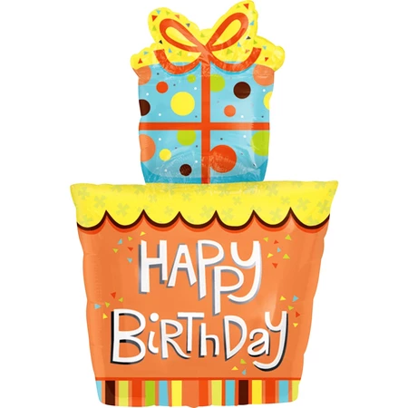 Birthday Cake Gift Motif Balloon Foil