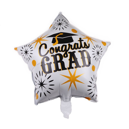 Graduation Theme "Congrats Grad White" Balloon Foil