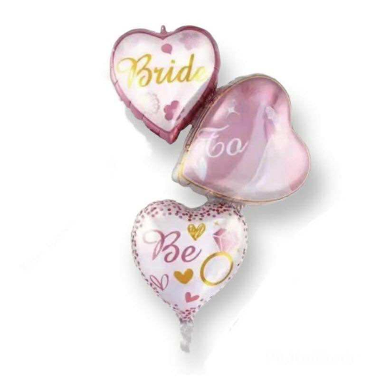 Heart 3 "Bride To Be" Foil Balloon