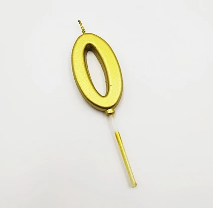 Gold Number Candle Happy Birthday