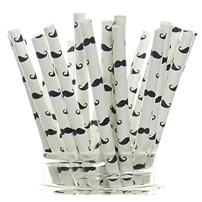 Moustache Party Paper Straws