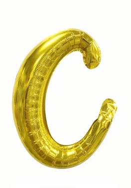 Cursive Letters Gold Foil Balloon, 18 inch
