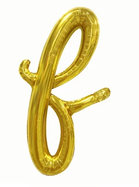 Cursive Letters Gold Foil Balloon, 18 inch