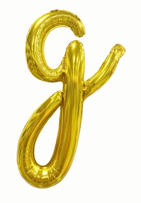 Cursive Letters Gold Foil Balloon, 18 inch