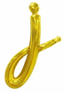 Cursive Letters Gold Foil Balloon, 18 inch