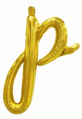 Cursive Letters Gold Foil Balloon, 18 inch
