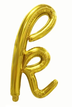 Cursive Letters Gold Foil Balloon, 18 inch