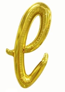 Cursive Letters Gold Foil Balloon, 18 inch