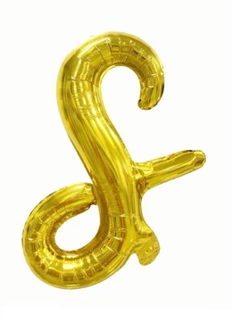 Cursive Letters Gold Foil Balloon, 18 inch