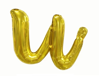 Cursive Letters Gold Foil Balloon, 18 inch