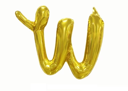 Cursive Letters Gold Foil Balloon, 18 inch