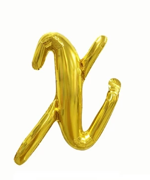Cursive Letters Gold Foil Balloon, 18 inch