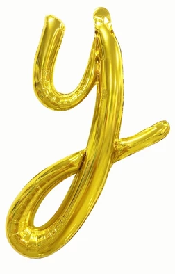 Cursive Letters Gold Foil Balloon, 18 inch