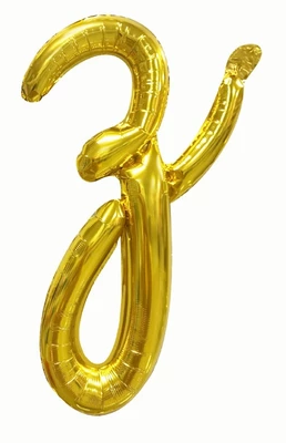 Cursive Letters Gold Foil Balloon, 18 inch