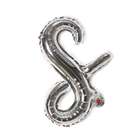 Cursive Letters Silver Foil Balloon, 18 inch