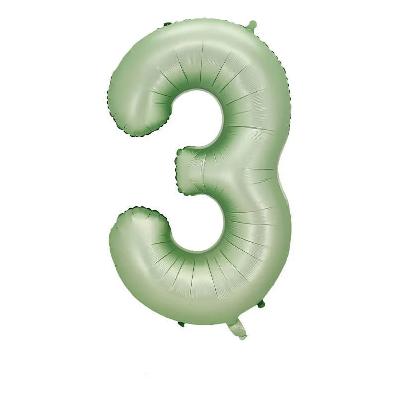 Olive Green Number Foil Balloon, 80 cm