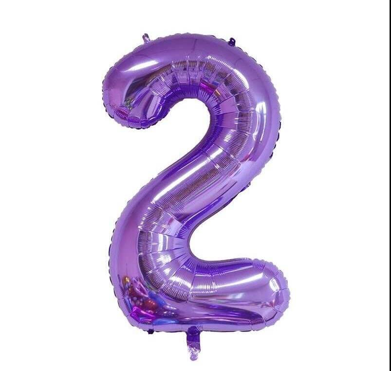 Purple Number Foil Balloon, 80 cm