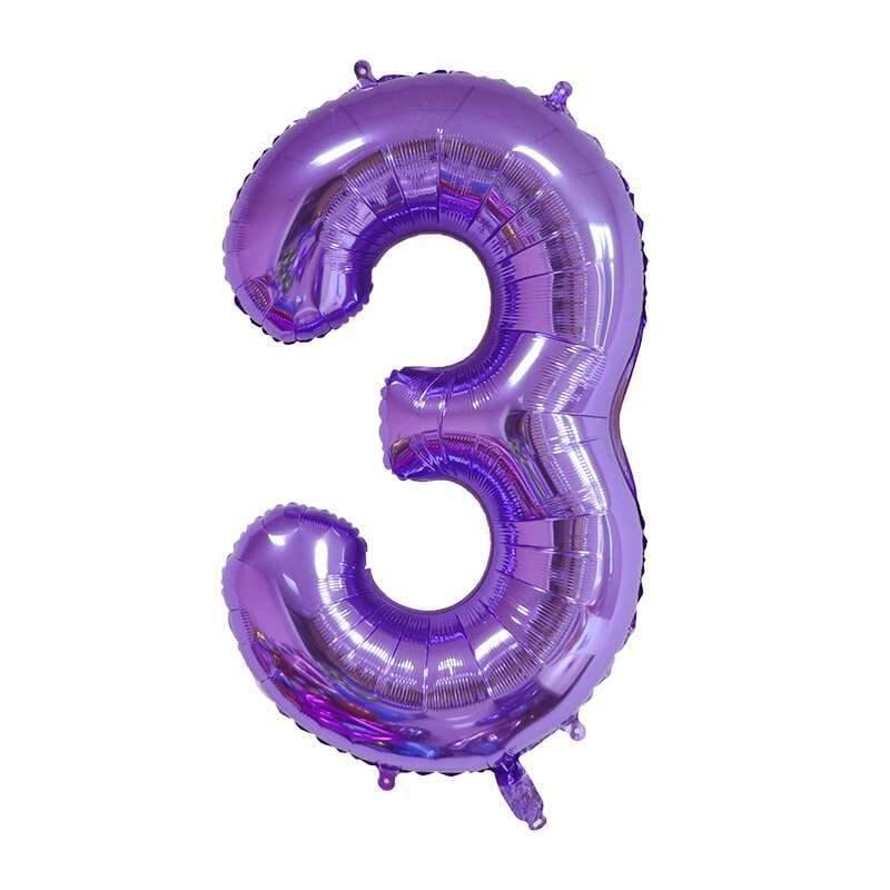 Purple Number Foil Balloon, 80 cm