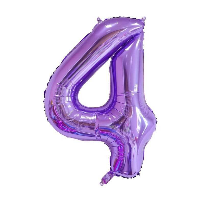 Purple Number Foil Balloon, 80 cm
