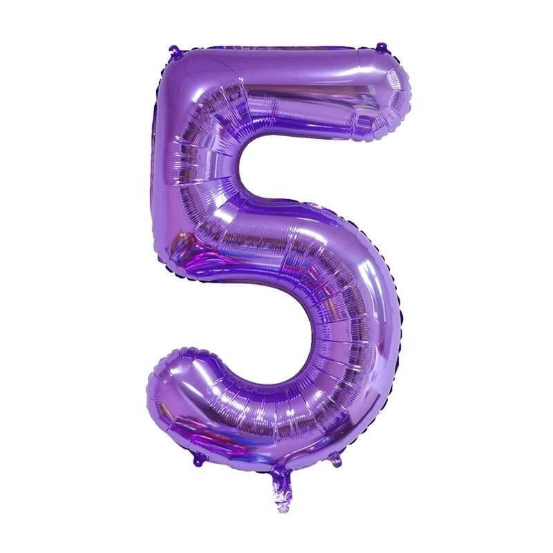Purple Number Foil Balloon, 80 cm