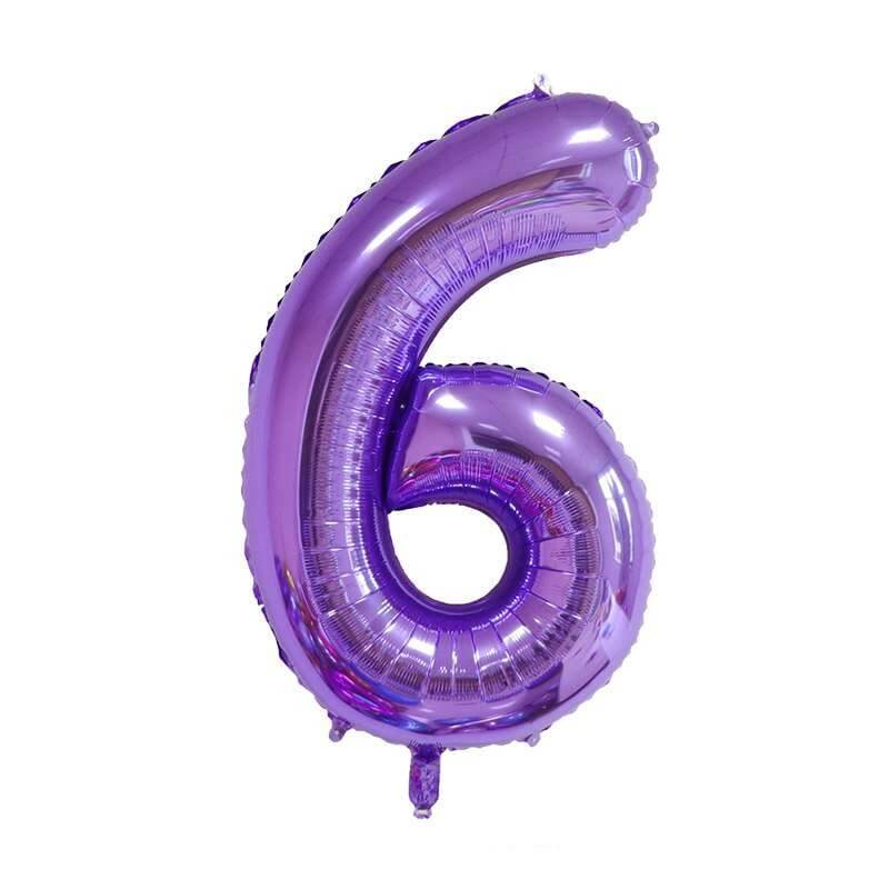 Purple Number Foil Balloon, 80 cm