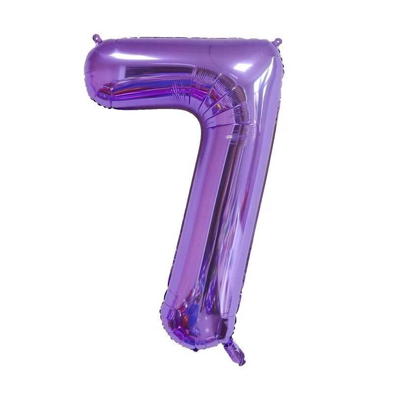 Purple Number Foil Balloon, 80 cm