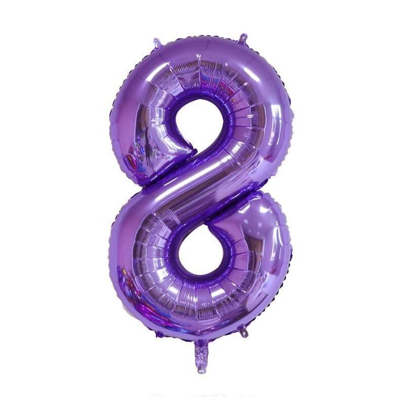 Purple Number Foil Balloon, 80 cm