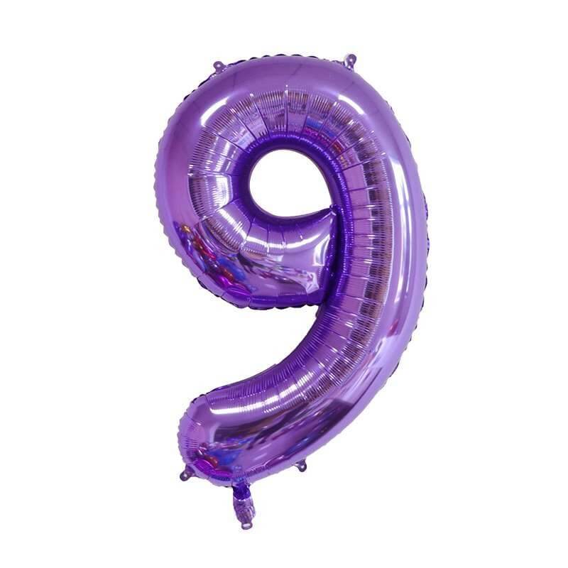 Purple Number Foil Balloon, 80 cm