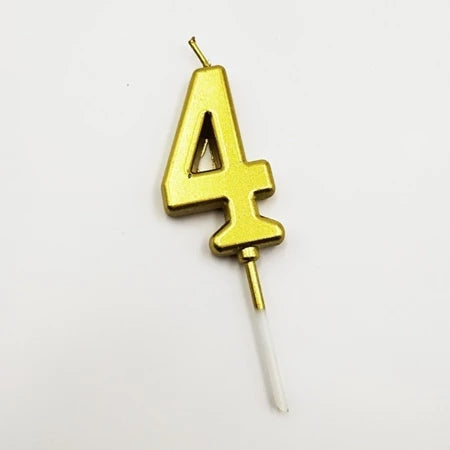 Gold Number Candle Happy Birthday