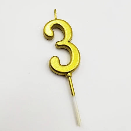 Gold Number Candle Happy Birthday