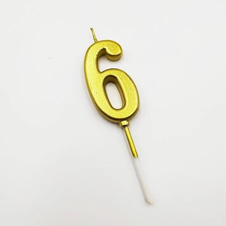 Gold Number Candle Happy Birthday
